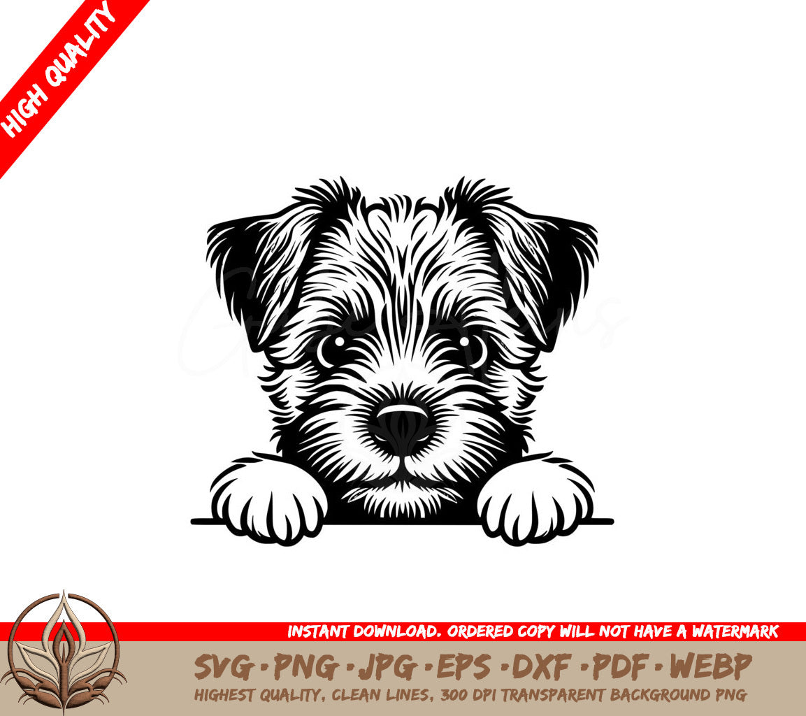 Wondering Border Terrier SVG 
