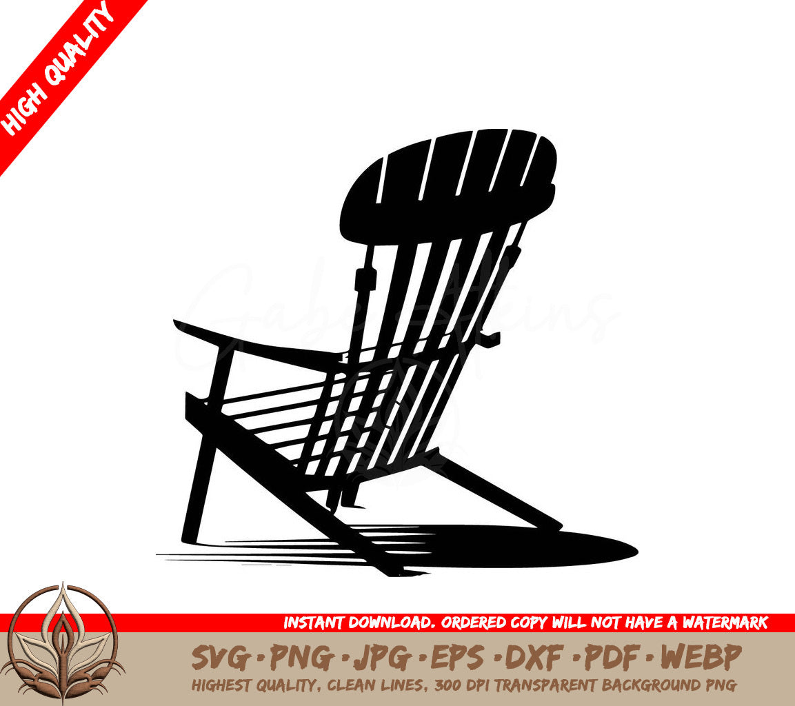 Wooden Lounge Chair Digital Design File (SVG, PNG, JPG, AI, PDF, DXF, EPS, WebP) 
