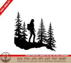 Woodsy Hike Digital Design File (SVG, PNG, JPG, AI, PDF, DXF, EPS, WebP) 
