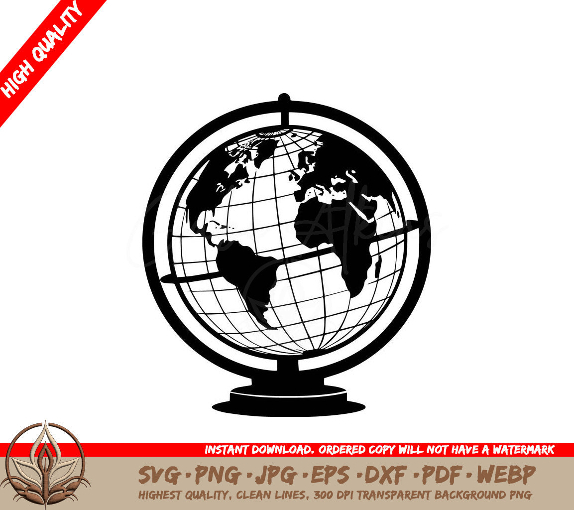 World Globe - Digital Download (SVG, PNG, JPG, AI, PDF, DXF, EPS, WebP) 
