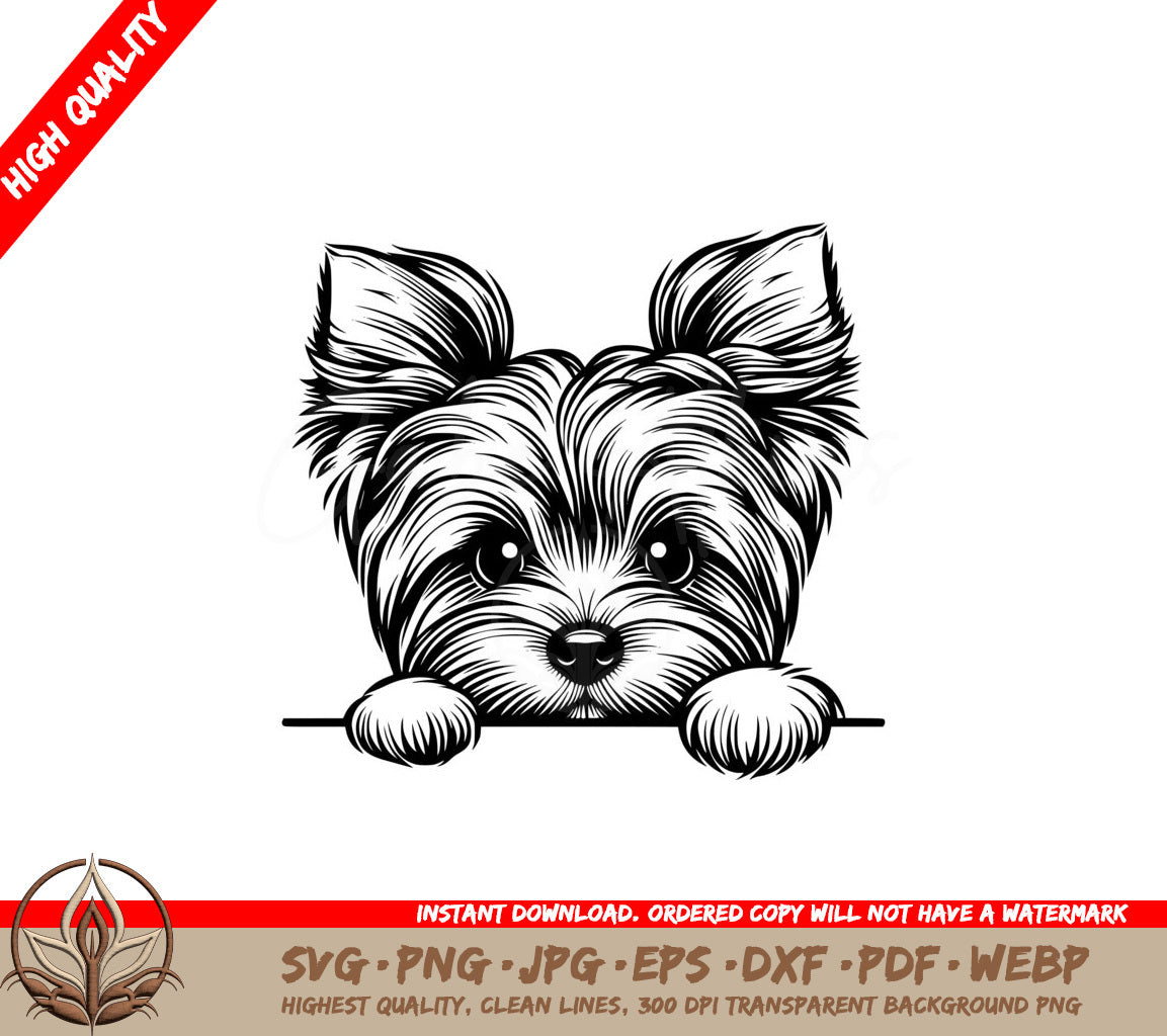 Yorkie Peek SVG Cut File Download 
