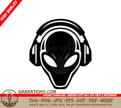  Alien with Headphones SVG Icon SVG