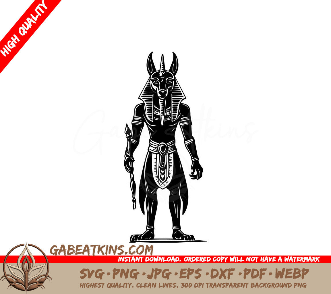 Ancient Egyptian Pharaoh Anubis SVG -  Drawing SVG