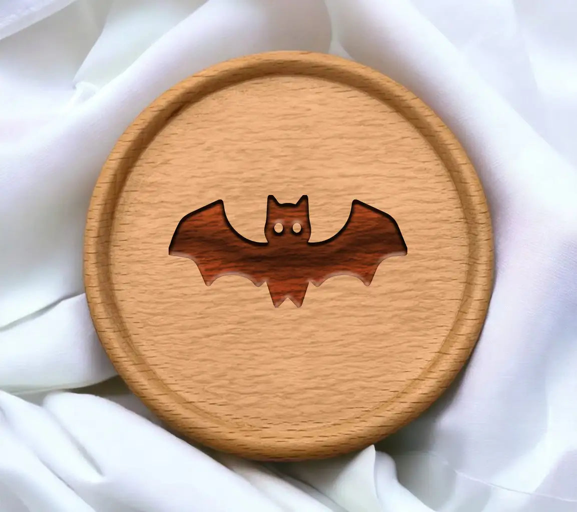 Black Bat Cartoon Icon SVG with White Eyes SVG