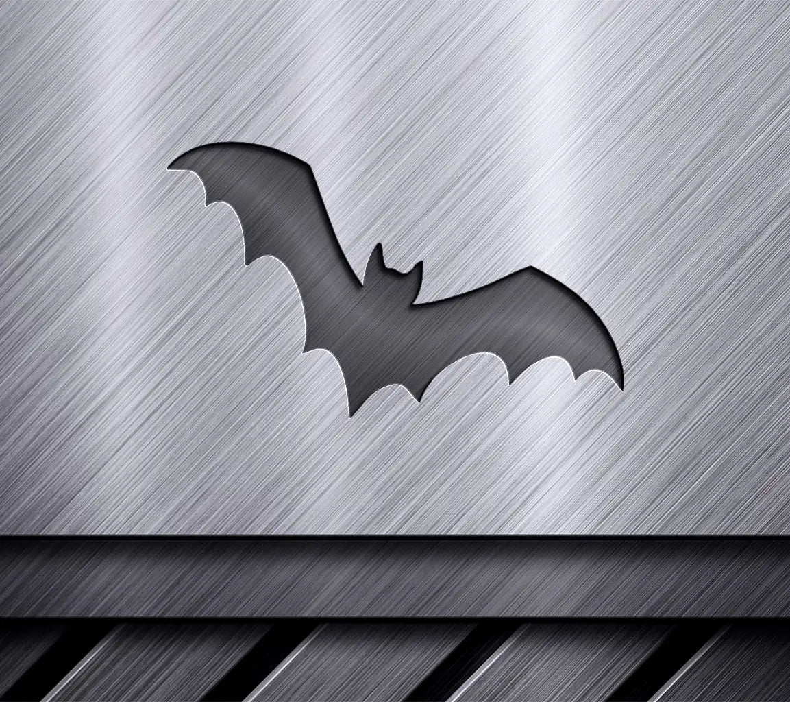 Black Bat Silhouette SVG - Wings Spread SVG