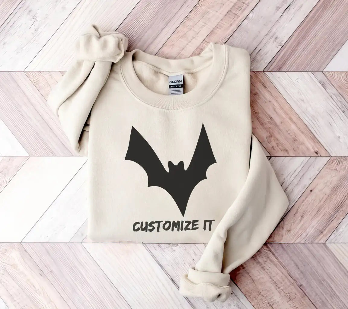 Bat Silhouette SVG - Wings Outstretched (White Background) SVG