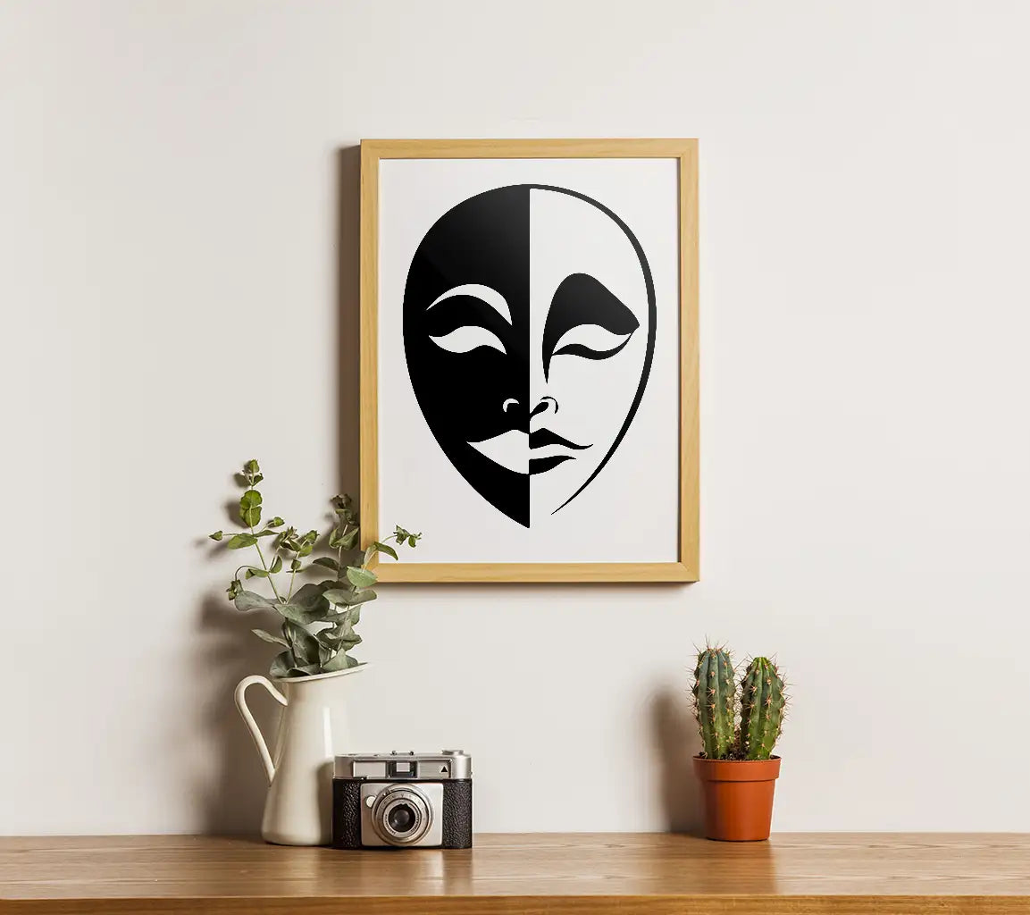  Woman Face Mask SVG - Printable Drawing SVG