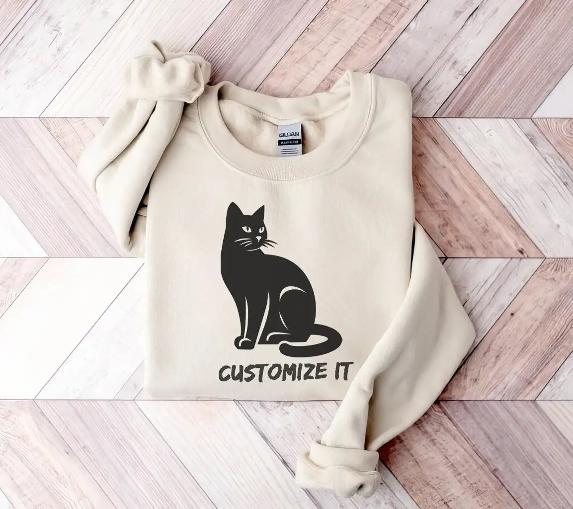 Black Cat Silhouette SVG - White Background SVG