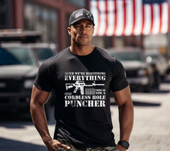 Patriotic Pro-Gun T-Shirt Since We Are Redefining Everything Cordless Hole Puncher Design, USA Spirit, Ideal Gift for Pro-Gun Dads t-shirt - Gabe Atkins Designs