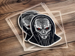 cyberpunk skull red eyes cross head laptop sticker, macbook sticker, m | cyberpunk skull red eyes cross head laptop sticker, macbook sticker, mac decal, laptop skin, macbook pro