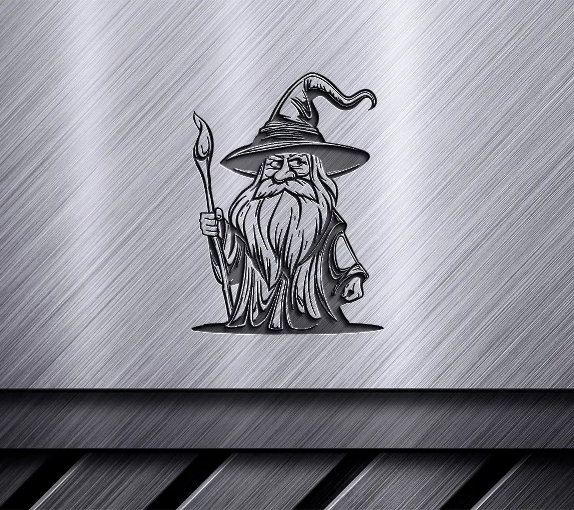  Wizard with Staff SVG - Cartoon Illustration SVG