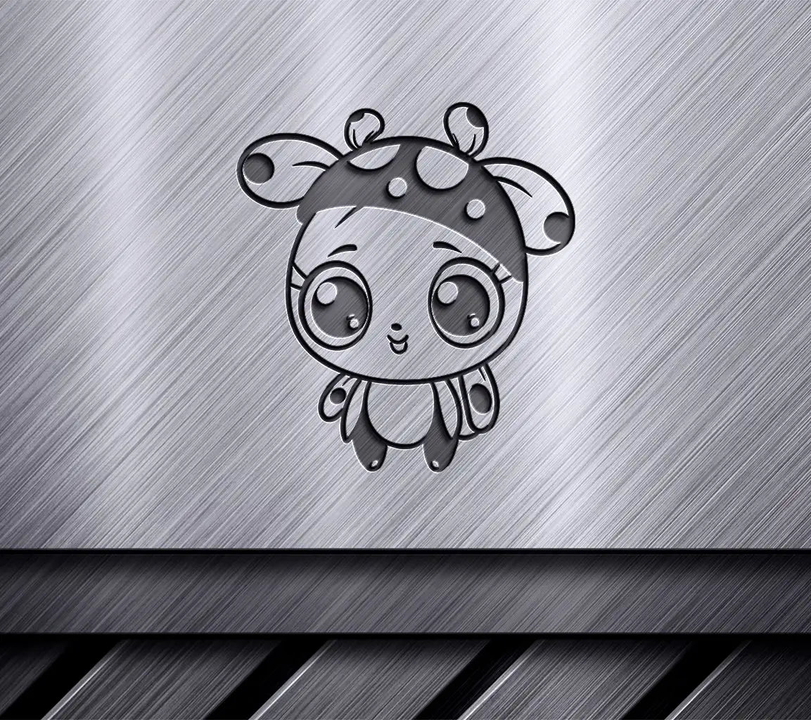 Cute Ladybug & Giraffe SVG -  Drawing with Big Eyes SVG