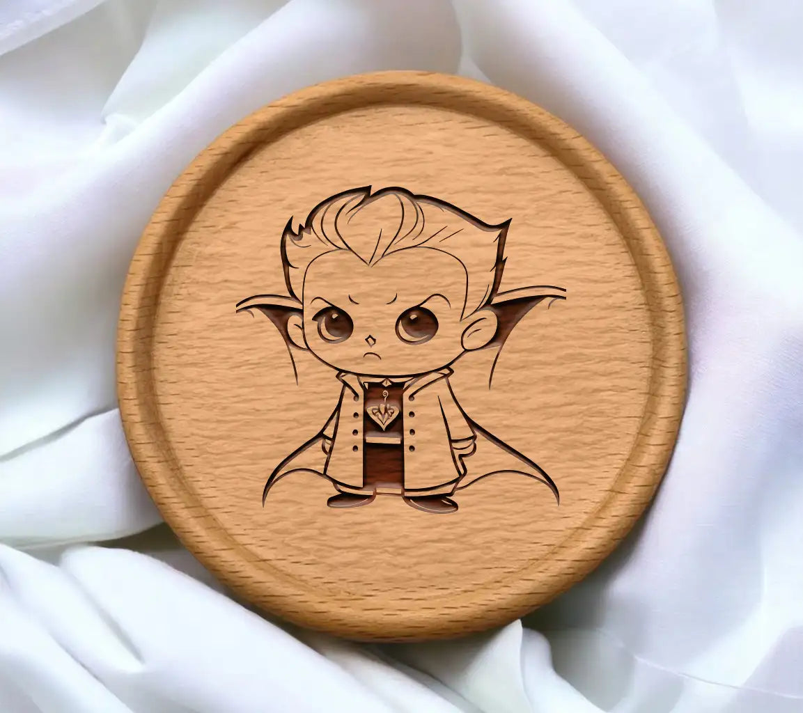 Cute Vampire Kid Coloring Page SVG -  Line Art SVG