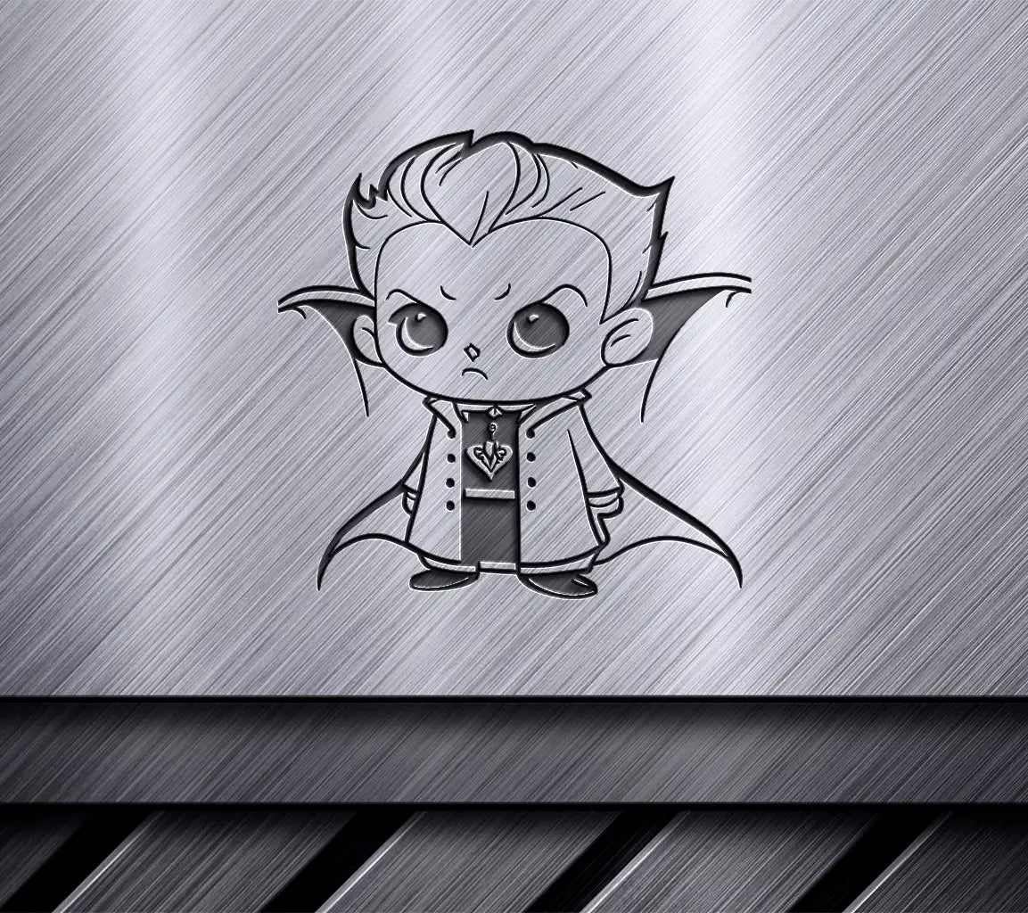 Cute Vampire Kid Coloring Page SVG -  Line Art SVG