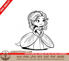  Princess Dress SVG - Cute Vector Illustration SVG