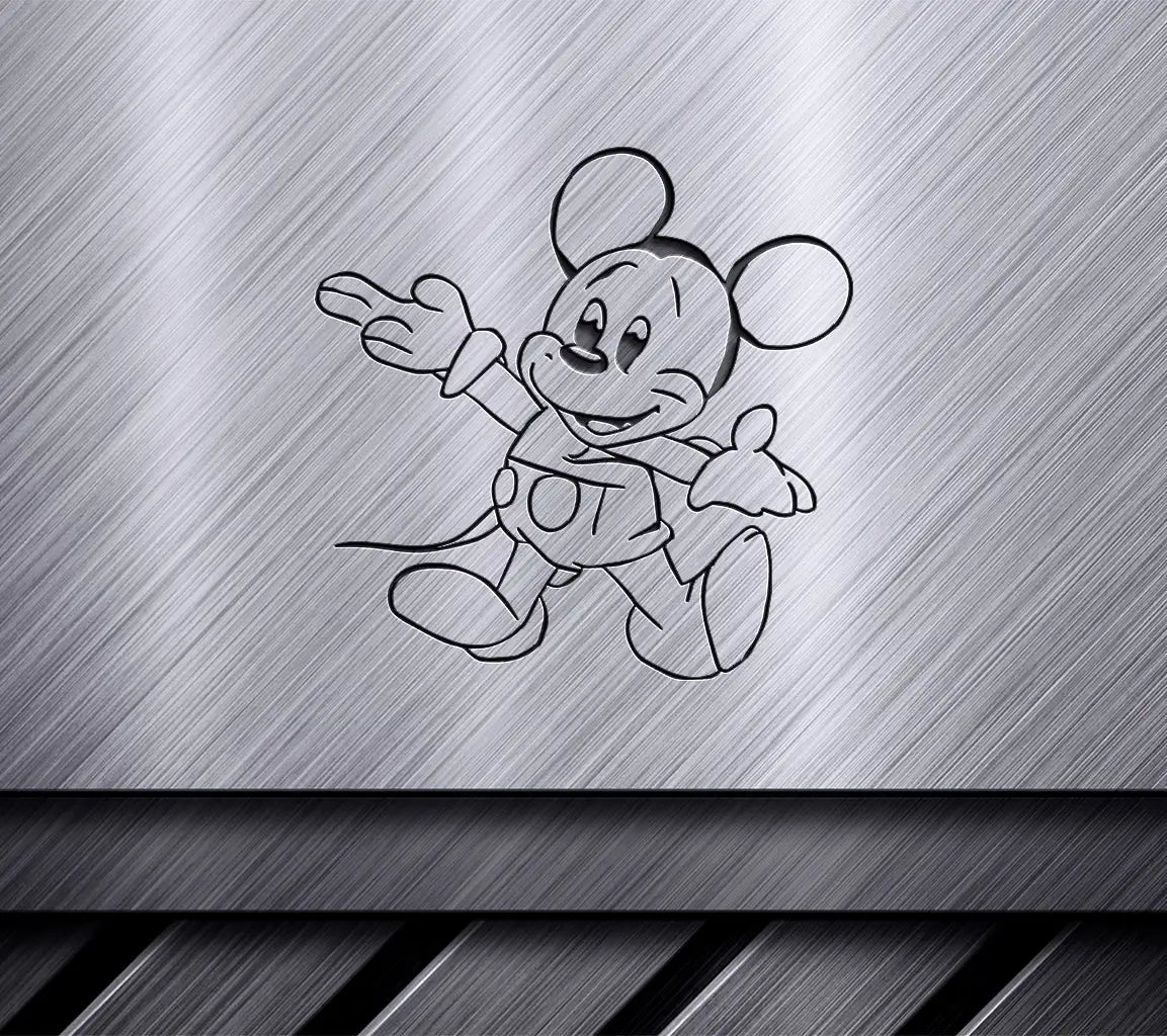 Mickey Mouse Line Art SVG -  Disneyland Vector Illustration SVG