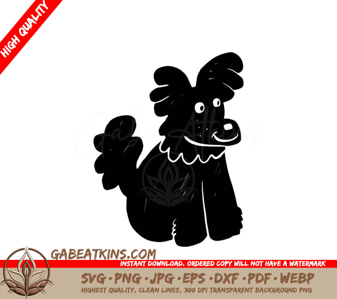 Smiling Cartoon Dog Silhouette SVG -  SVG