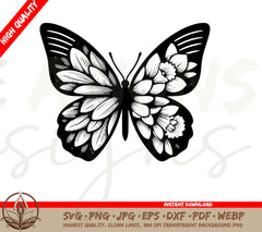 Butterfly Bloom Elegance Digital Design Set (SVG & PNG)