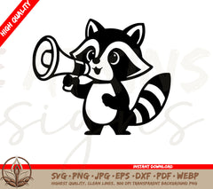 Raccoon SVG - Cute Raccoon Who Wants To Be Heard & Will Use Megaphone