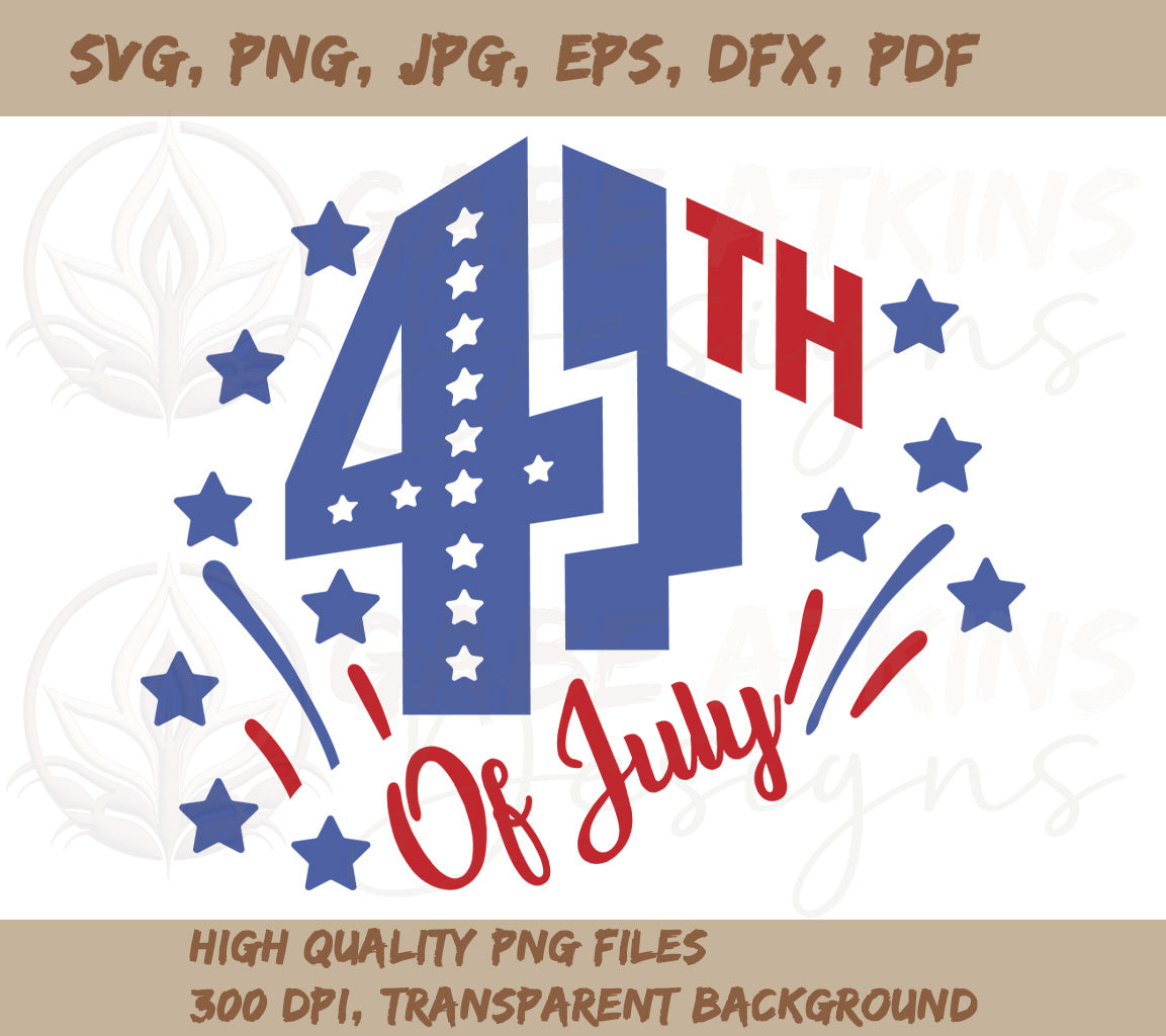 4th of July USA American Flag Star SVG PNG DXF JPG PDF WebP Silhouette Cricut