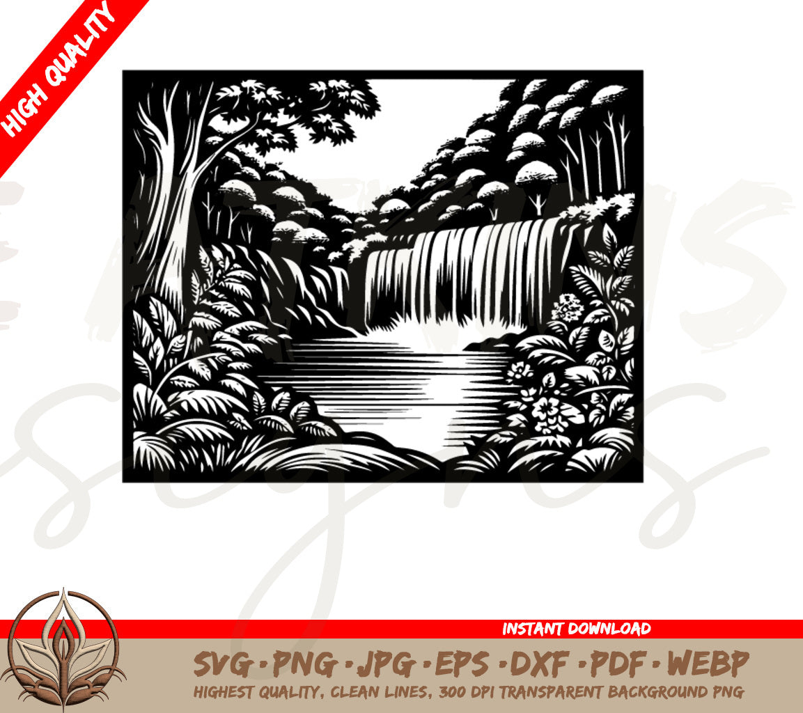 Secret Waterfall Svg Digital Download: SVG, PNG, JPG, PDF, EPS, DXF