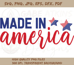 Made in America SVG, PNG, DXF, JPG, PDF, WebP for Silhouette and Cricu | America SVG, PNG, DXF, JPG, PDF, WebP