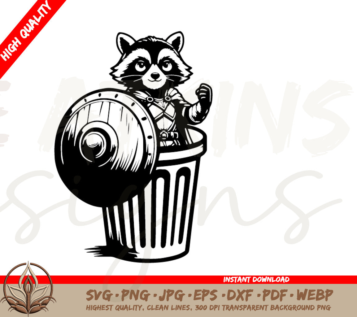 Trashcan Warrior Raccoon SVG | Enjoy This Beautiful Raccoon Design SVG