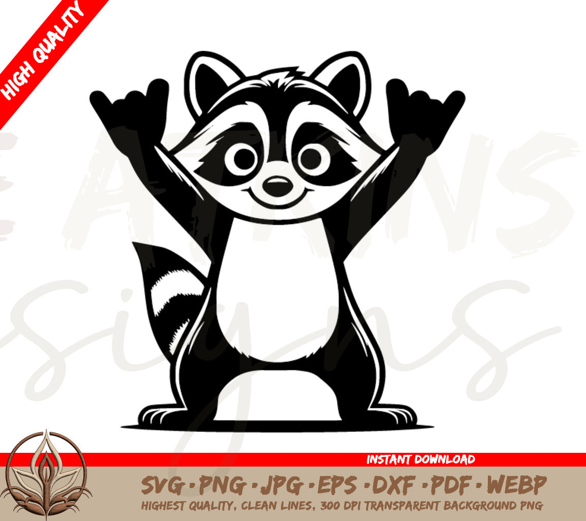 Rockstar Raccoon SVG - Let the Celebration Roar! Perfect for Crafting!