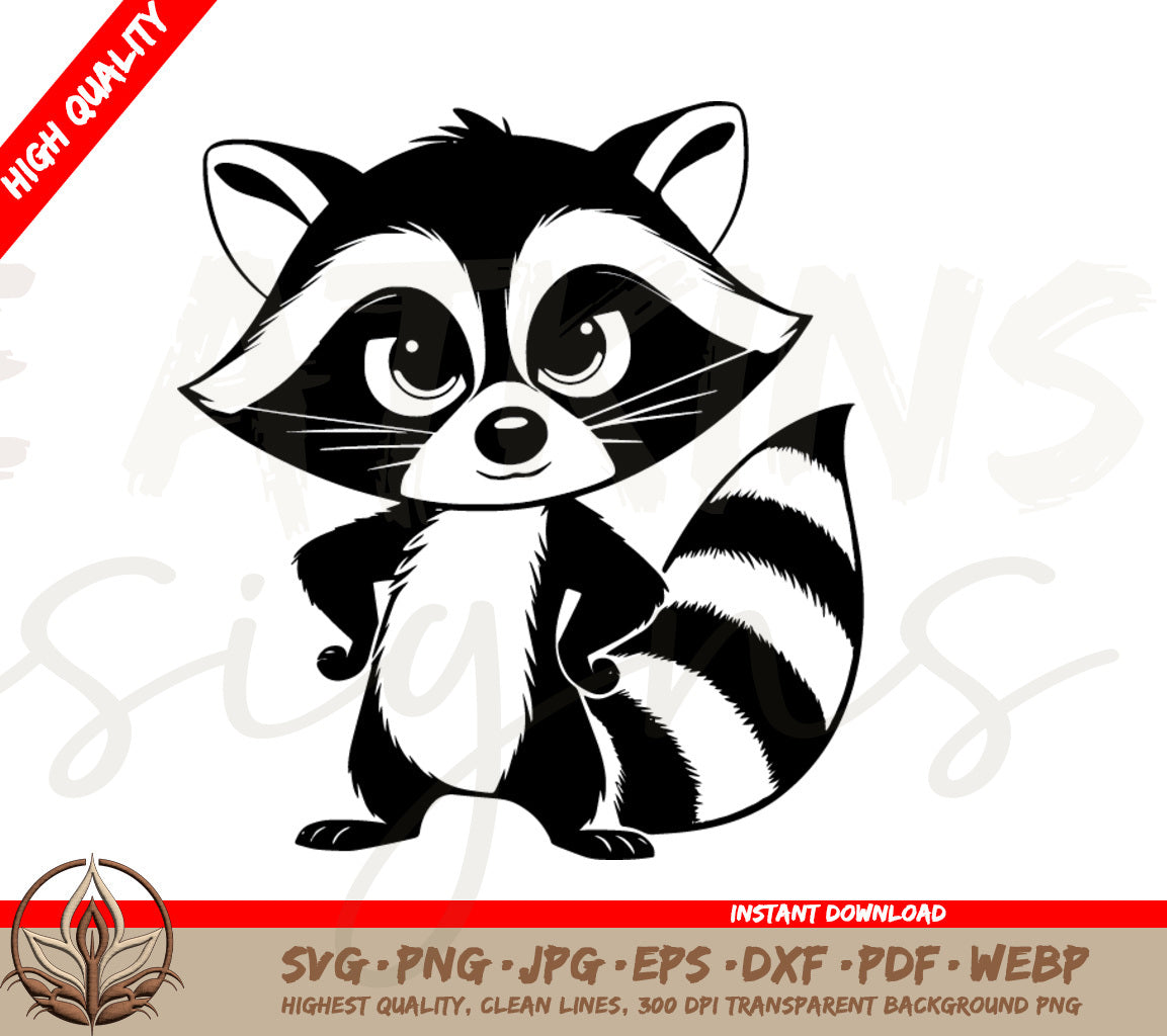 Cheeky Racoon Stance Digital Download SVG/PNG