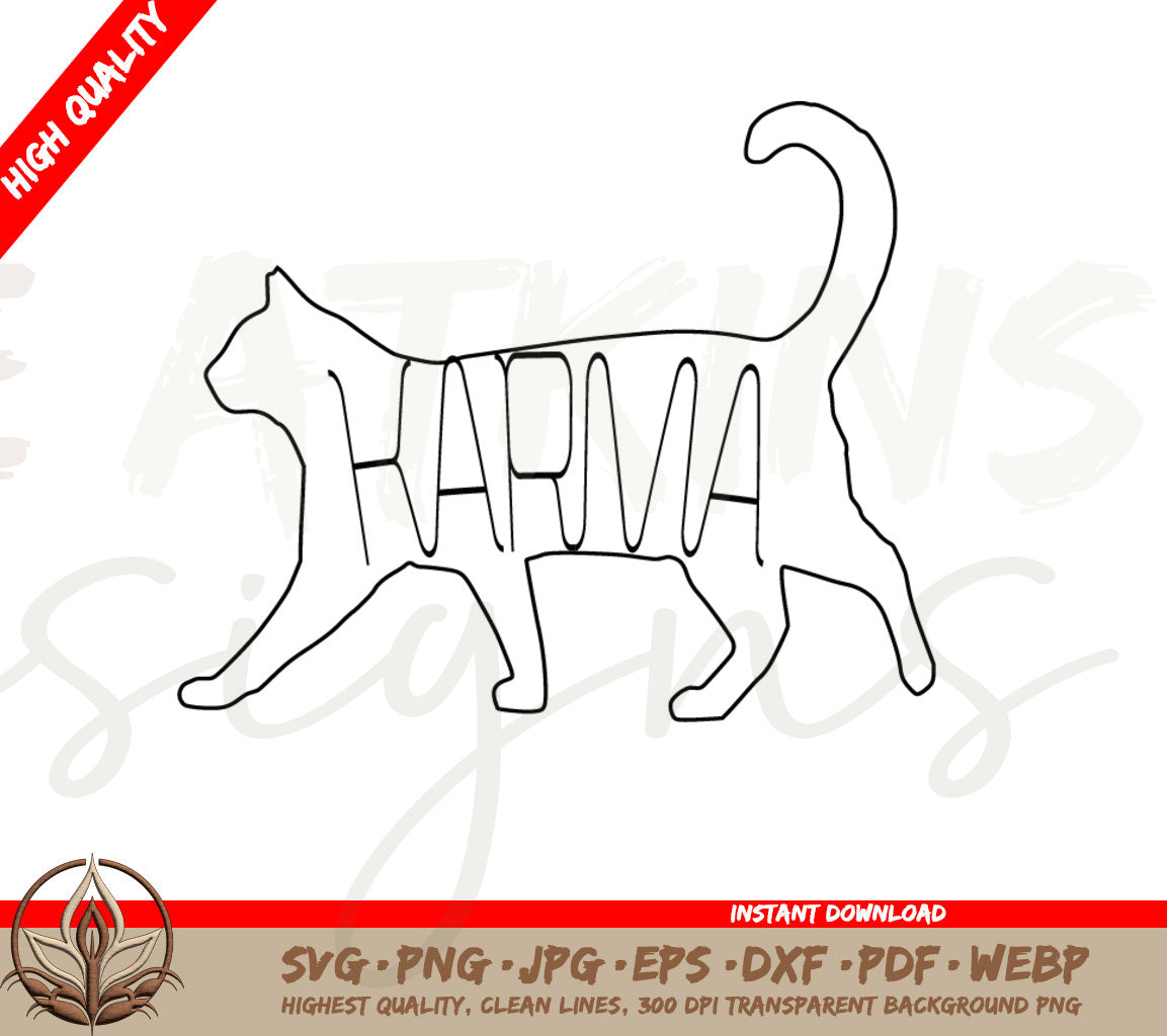 Taylor Swift SVG: Karma Inside of a Hand Drawn Cat. Perfect for Crafts