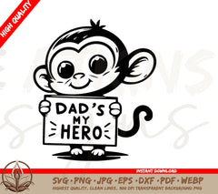 Dad Hero Monkey Digital Download: SVG, PNG