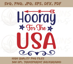 Hooray for the USA SVG, PNG, DXF, JPG, PDF, WebP for Silhouette and Cr | USA SVG, PNG, DXF, JPG, PDF, WebP