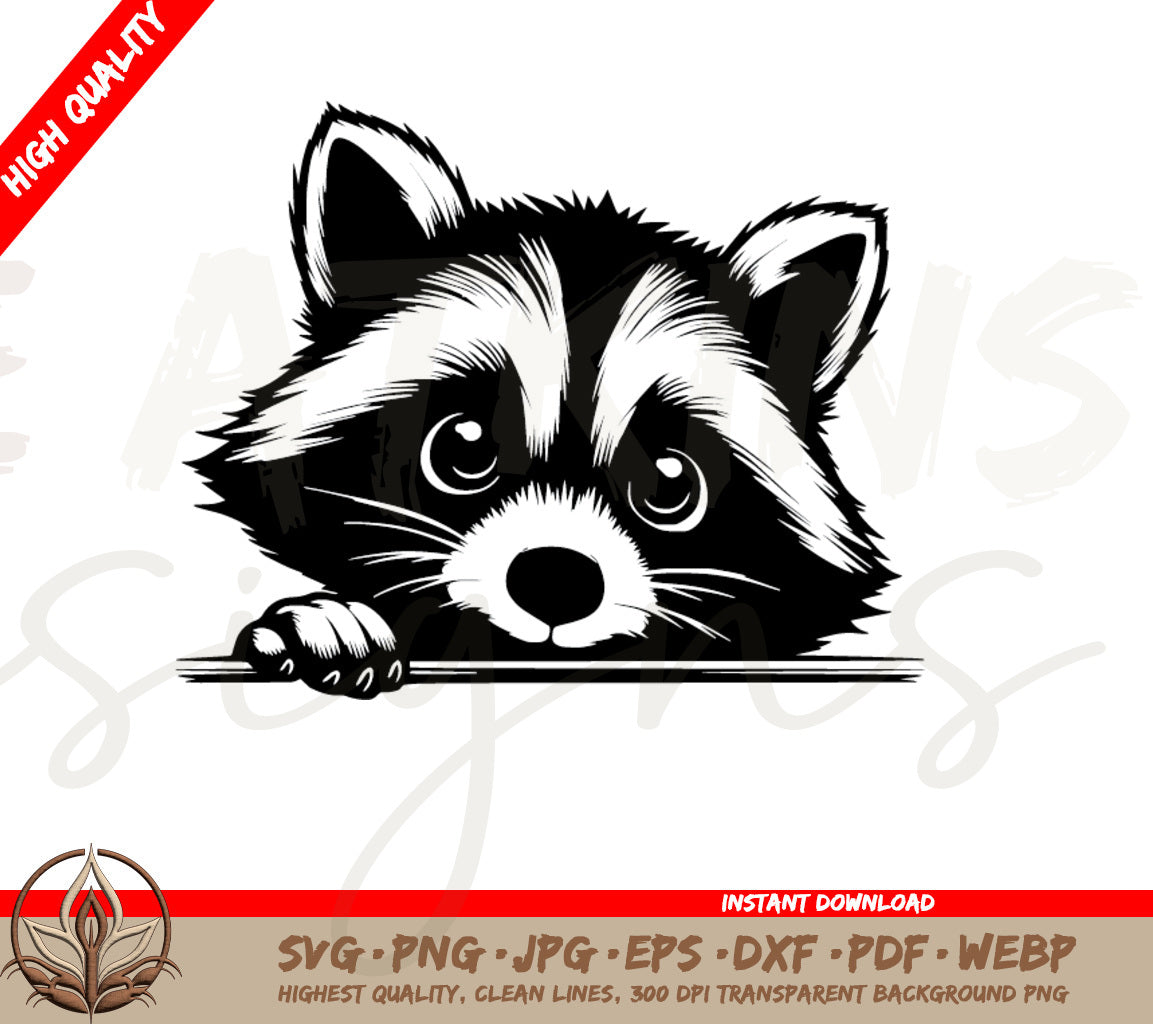 Peeking Raccoon SVG: Adorable Raccoon Peeking | Perfect for Cricut and Silhouette