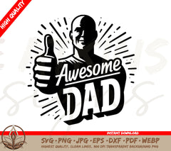 Awesome Dad Thumbs Up SVG and PNG Digital Download