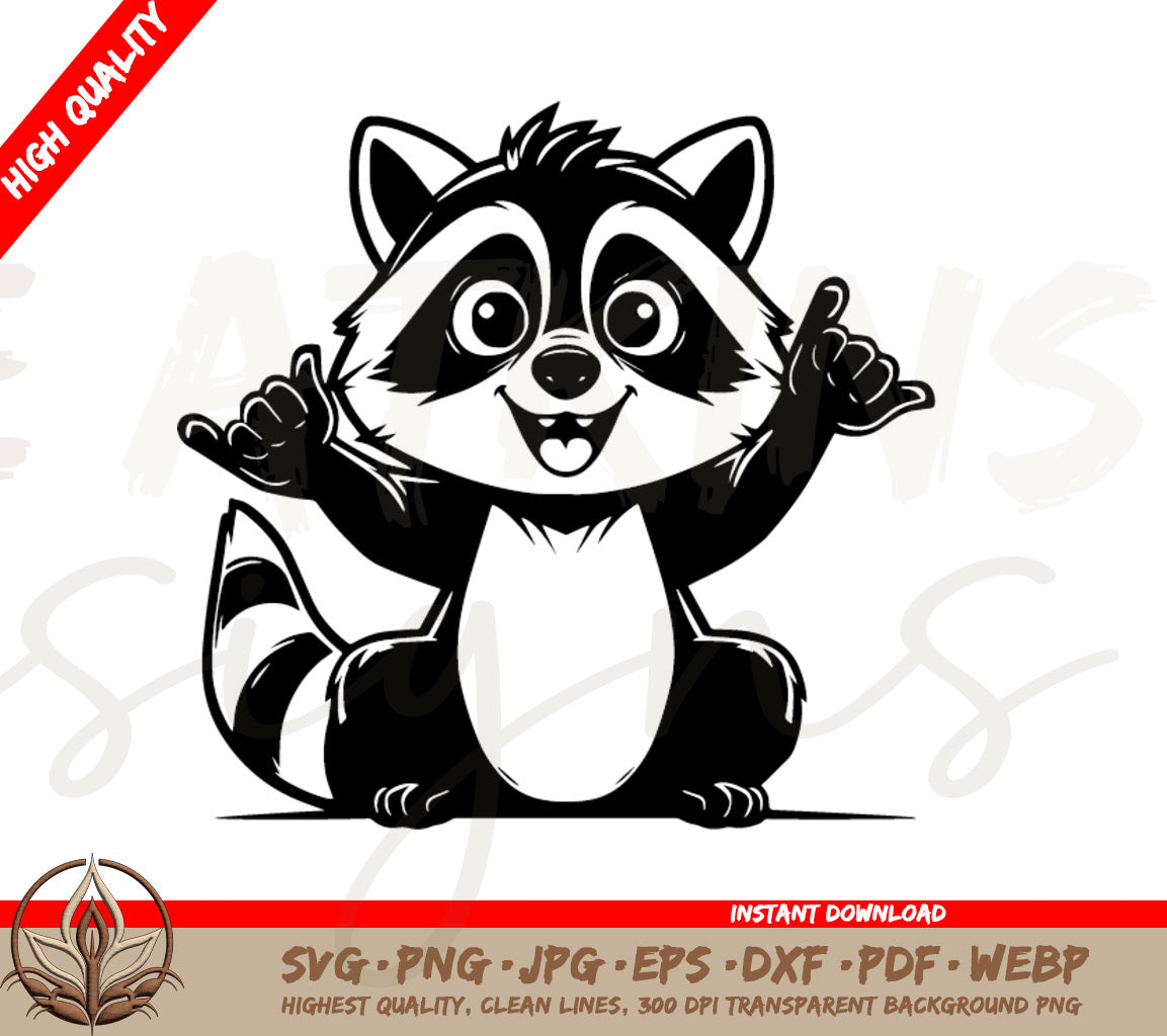 Happy Raccoon Cheers Digital Download (SVG & PNG)