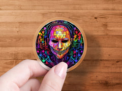 Infosec Cyberpunk Stained Glass Skull Sticker, Laptop Sticker, Macbook | Infosec Cyberpunk Stained Glass Skull Sticker, Laptop Sticker, Macbook Decal, Mac Decal, Computer Decal, Apple Decal