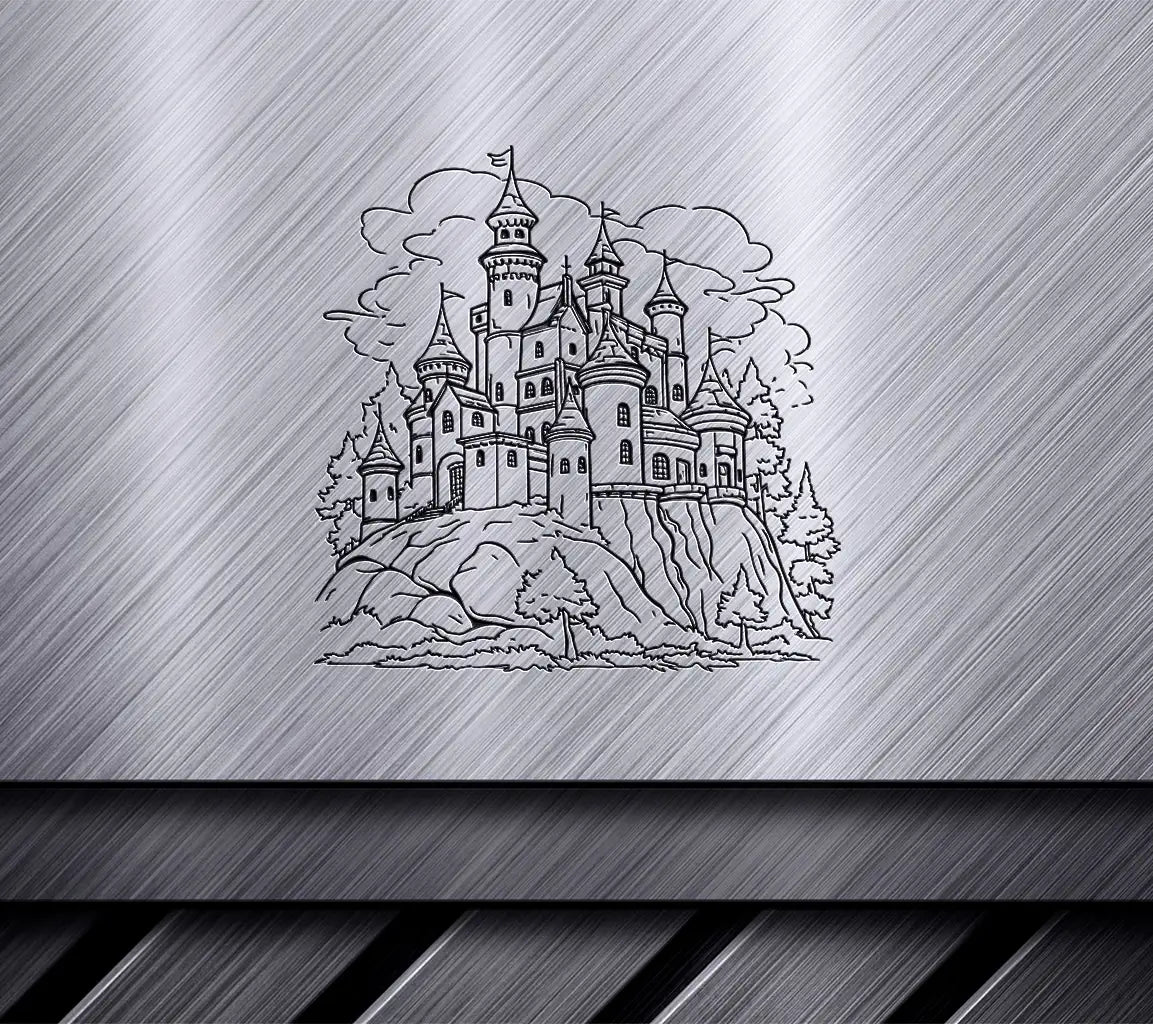  Hilltop Castle SVG - Fairy Tale Illustration SVG