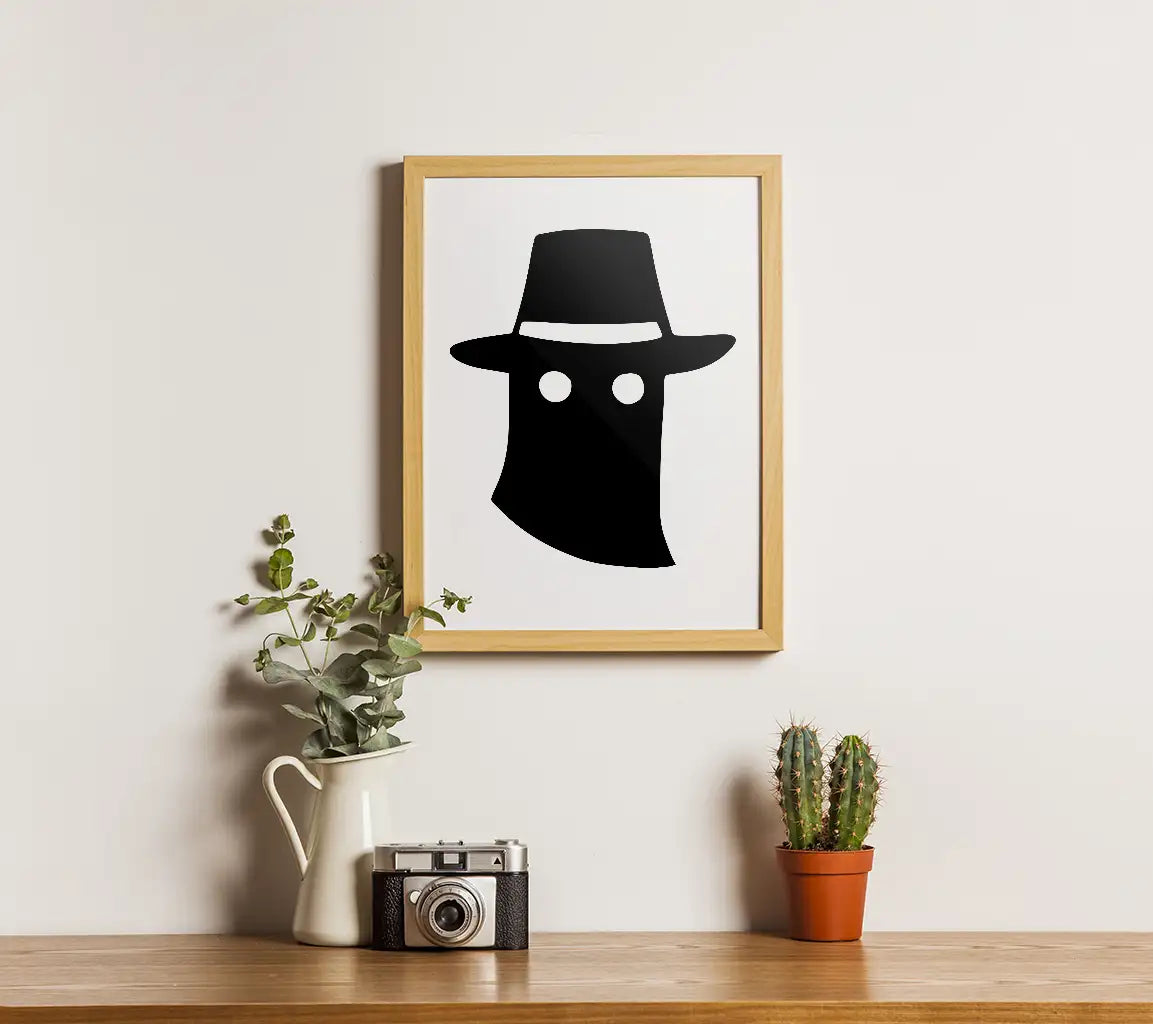 Ghost Monster Cartoon SVG with Hat - Silhouette Person SVG