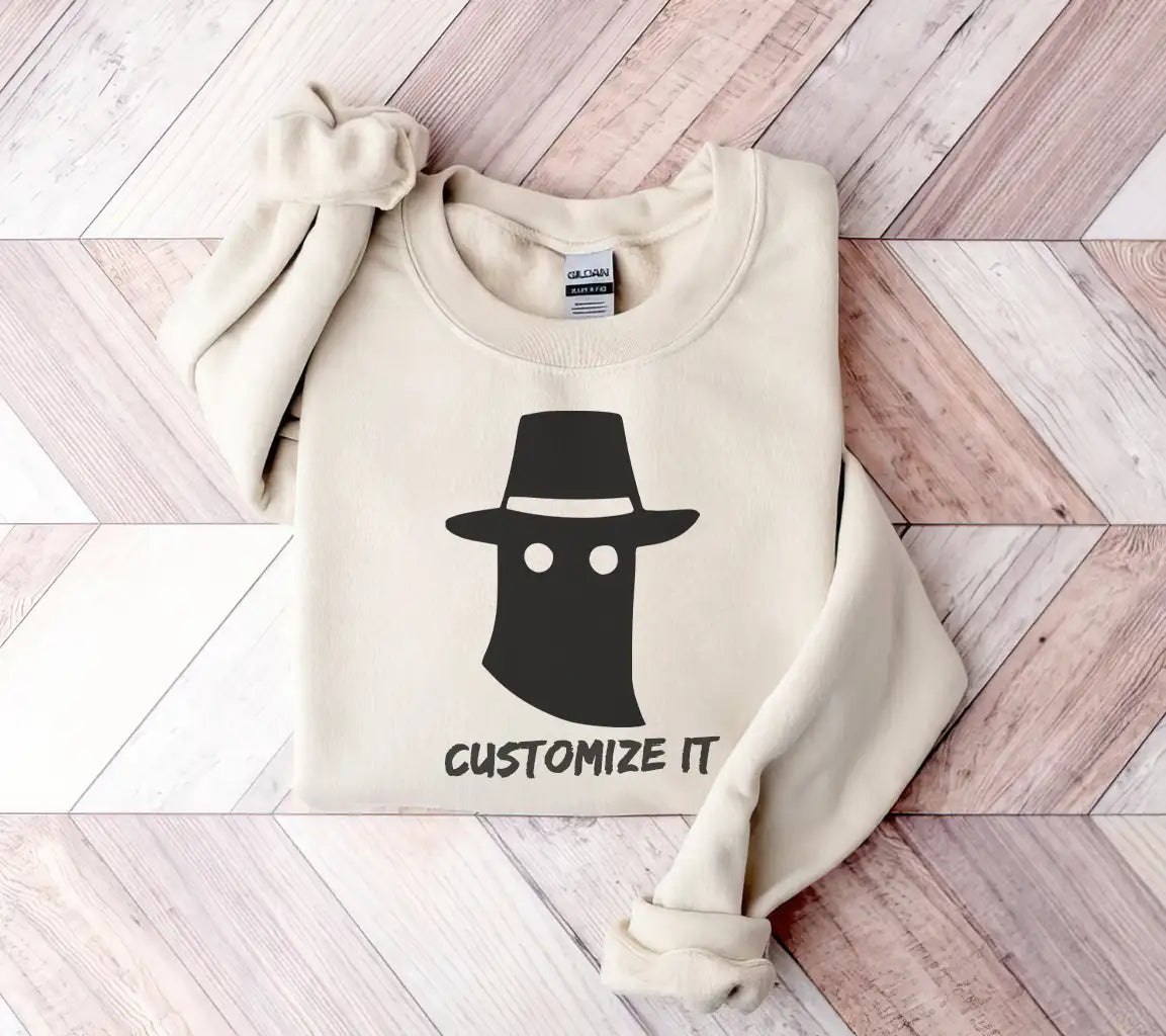 Ghost Monster Cartoon SVG with Hat - Silhouette Person SVG