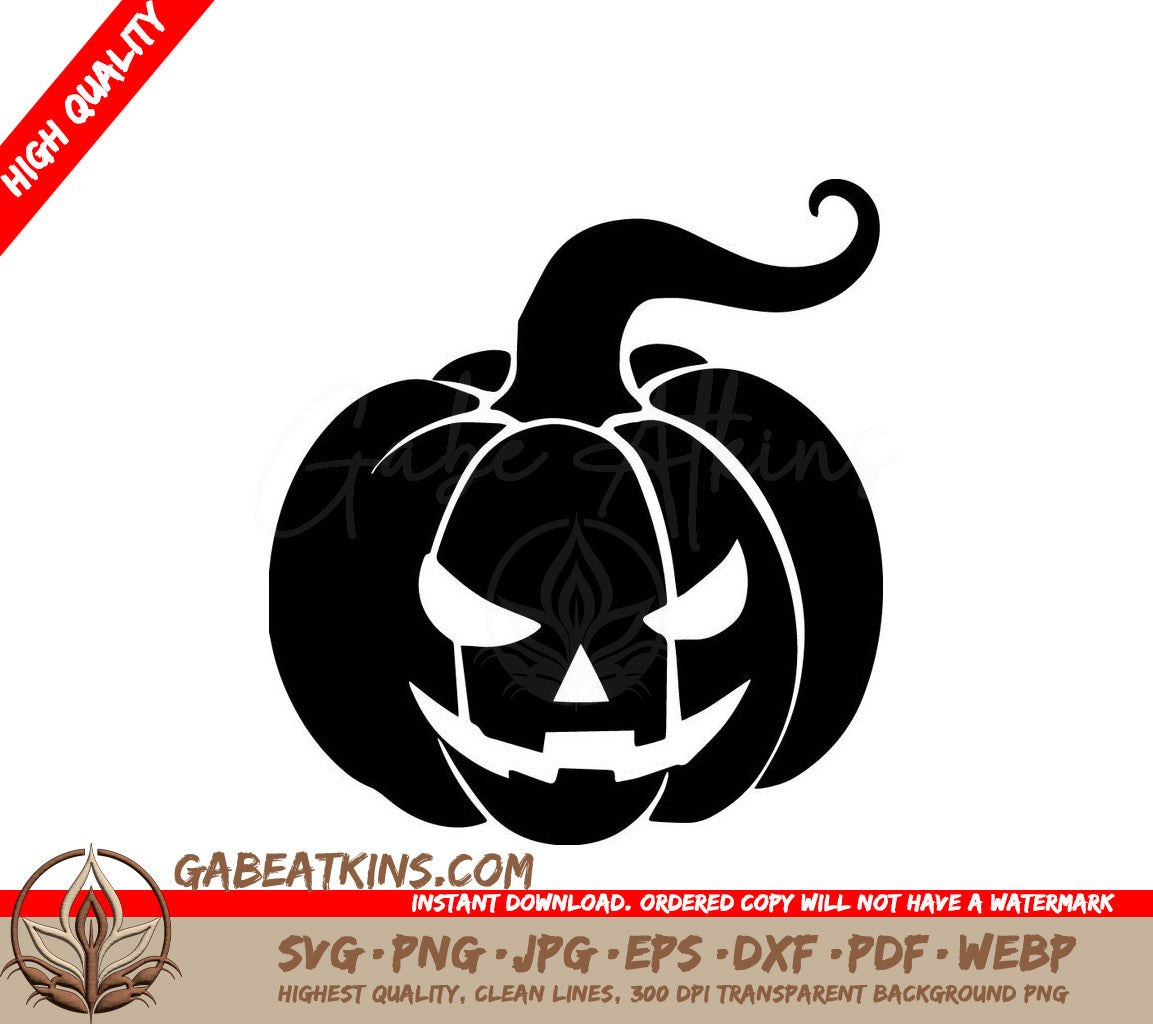 Halloween Pumpkin Silhouette SVG -  Ghost Cartoon SVG