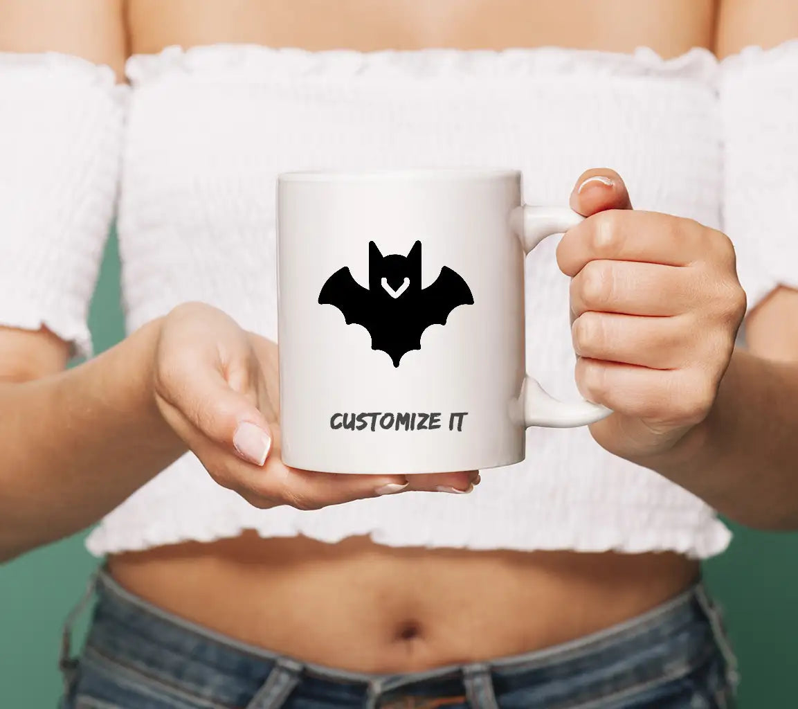 Cute Halloween Bat Silhouette with Heart SVG SVG