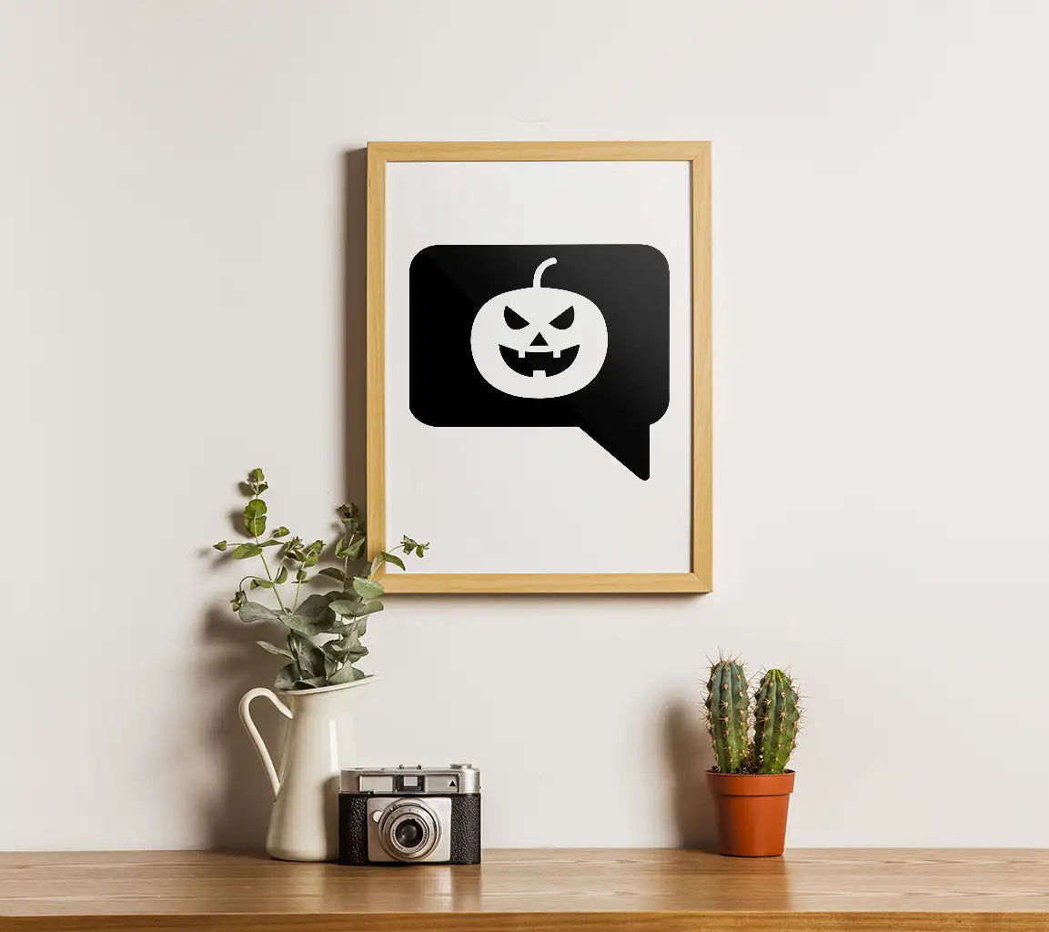 Halloween Pumpkin Speech Bubble SVG -  Chat Icon SVG