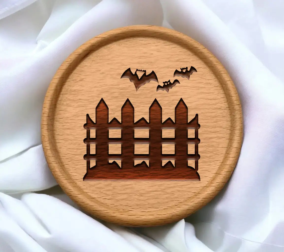 Halloween Bats & Fence SVG -  Pictogram SVG