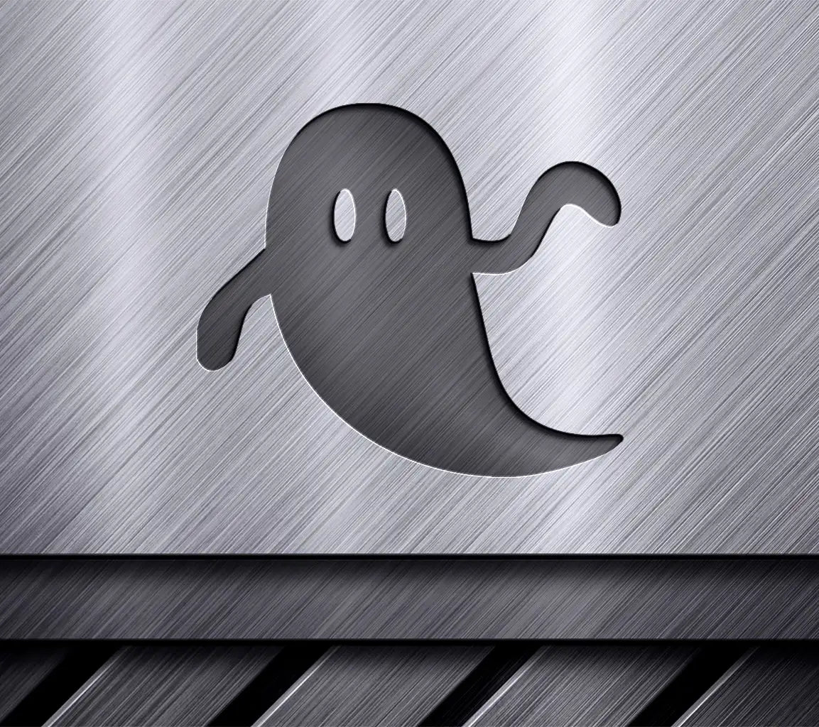 Halloween Ghost Silhouette with Crescent Moon SVG SVG