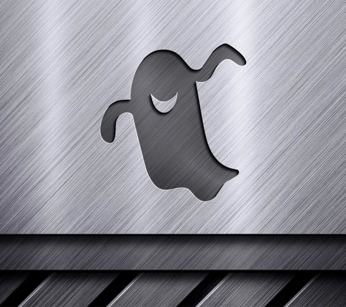 Halloween Ghost Silhouette with Crescent Moon SVG SVG