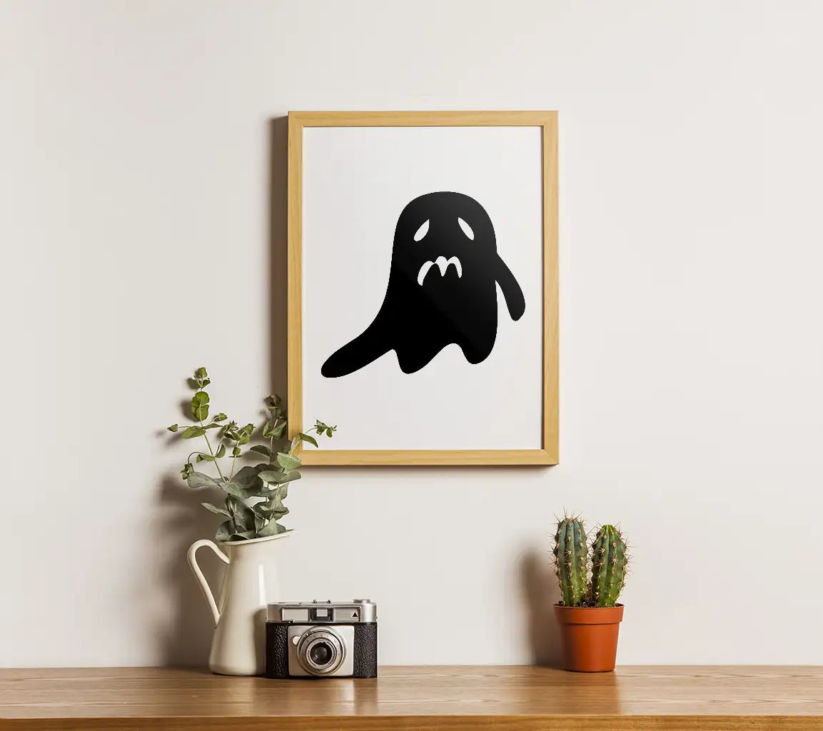 Halloween Ghost Silhouette with Letter M SVG SVG