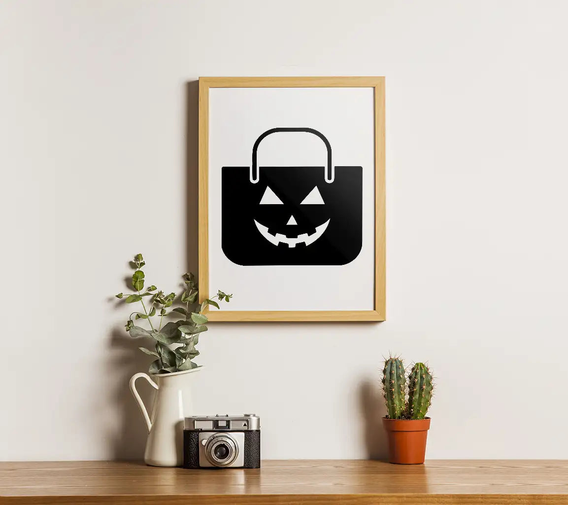 Halloween Pumpkin Face Black Bag SVG Icon SVG