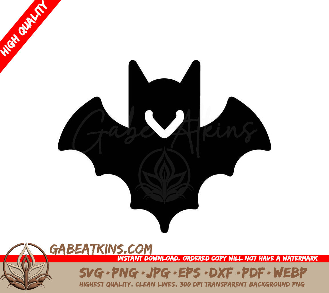 Cute Halloween Bat Silhouette with Heart SVG SVG