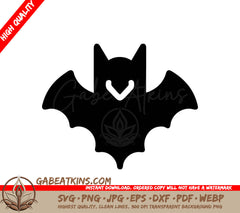 Cute Halloween Bat Silhouette with Heart SVG SVG