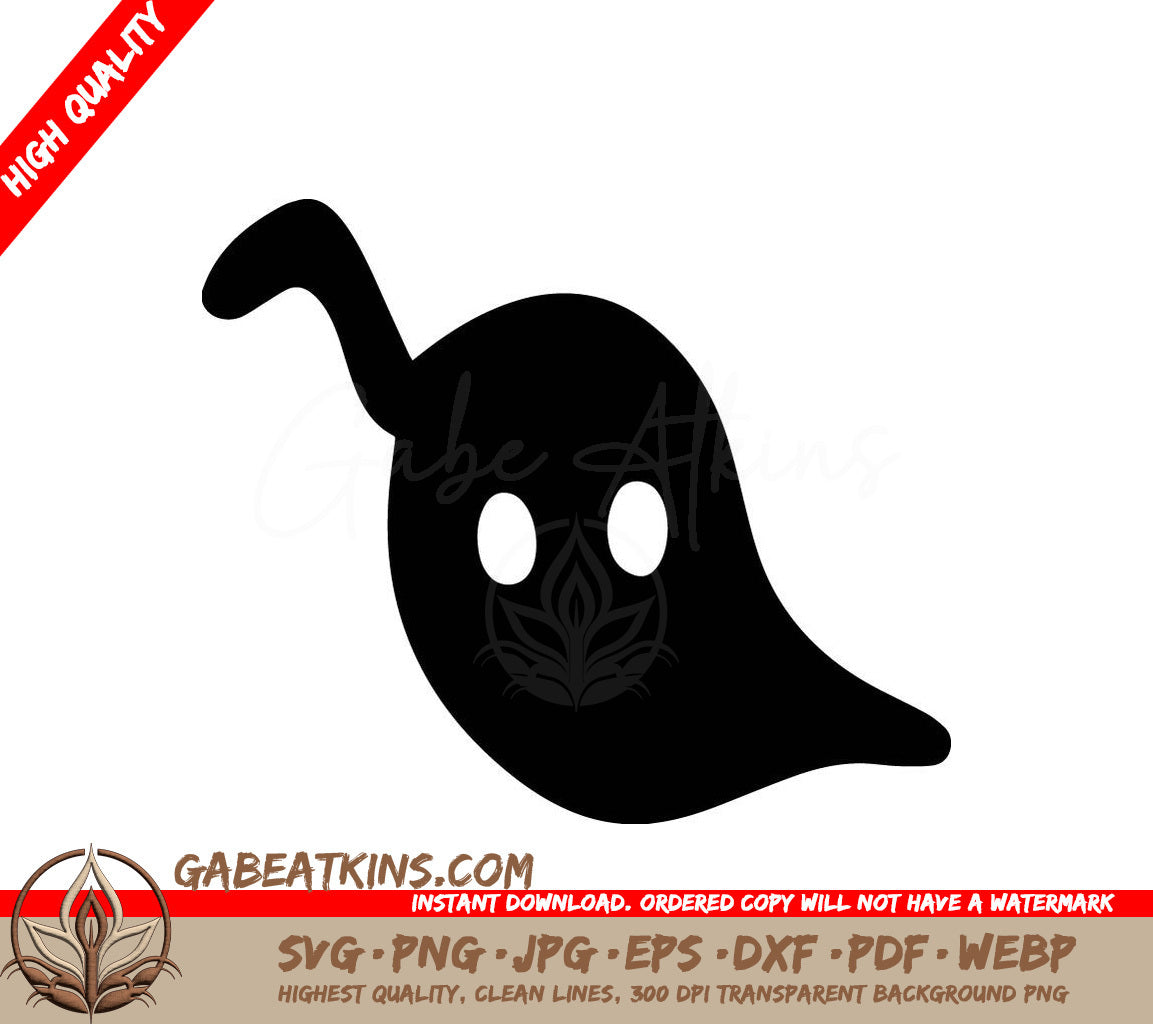 Halloween Ghost Leaf Silhouette SVG -  Design SVG